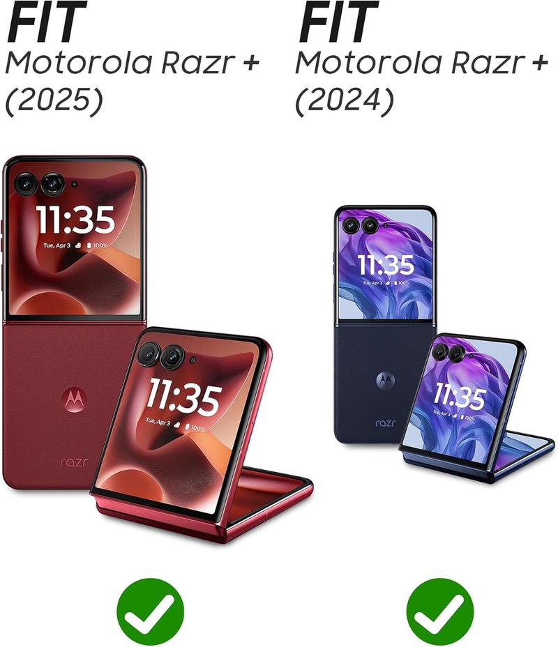 Vizvera for Motorola Razr+(Plus) 2025 Case with Hinge Cover,Built-in Screen Protector Shockproof All-Inclusive Smartphone Cover Wireless Charging for Motorola Razr+(Plus) 2025(Black) - Image 2